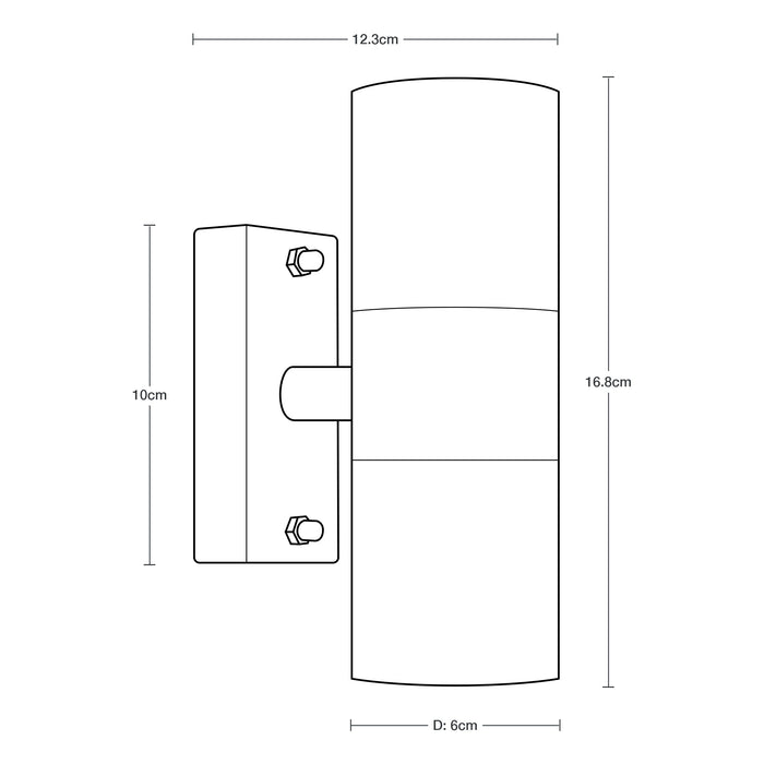 Lámpara de pared exterior, Níquel Satinado 2L GU10 35W