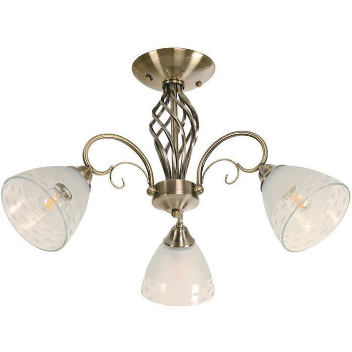 Lámpara Techo Bronce Antiguo 3L E27 40W