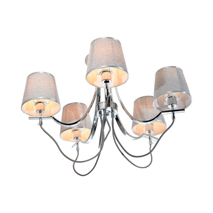 Lámpara de Techo Modern Luxe Plateada E14 40w 5 Luces