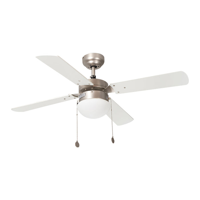 Ventilador Techo Gris Plata Aspas Blanco / Gris  42 Led