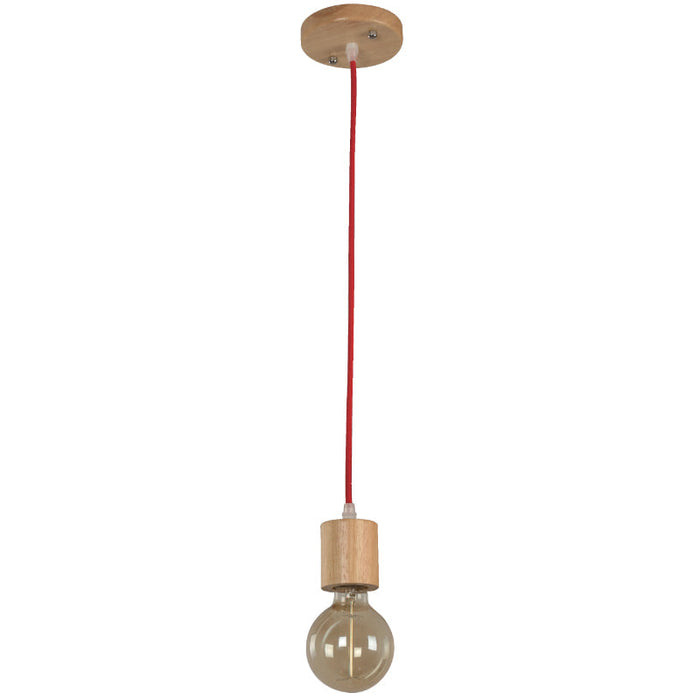 LAMP. COLGANTE ROJO 1L E27 60W