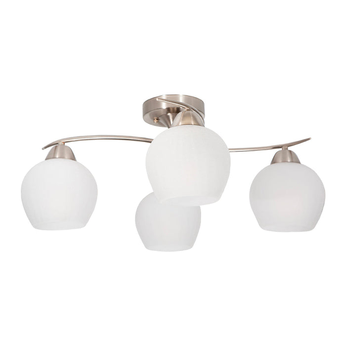 Lámpara De Techo Níquel Satinado 60w E27 4 Luces