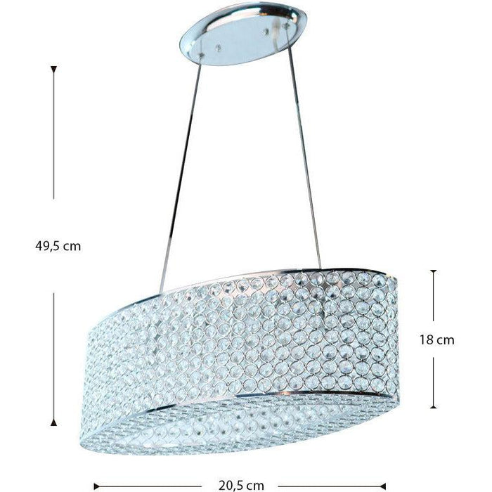 Lámpara Colgante/Techo De Cristal*5Lts*G9*40W*(B/I)*120V 60Hz*Acab. En Cromo (Convertible)