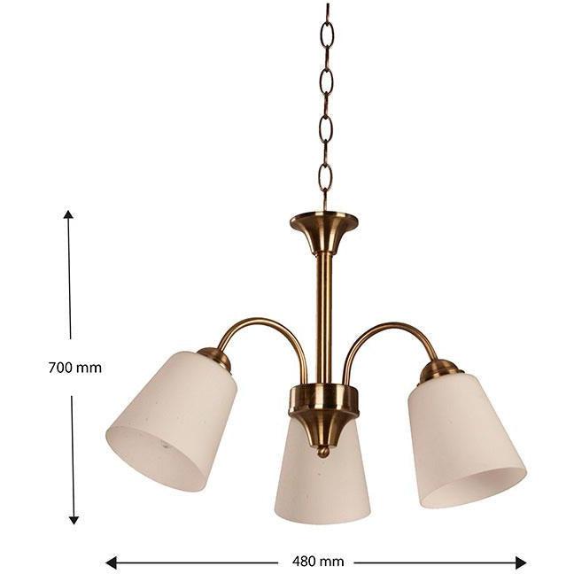 Lámpara Colgante Bronce Antiguo 3L E27 60W