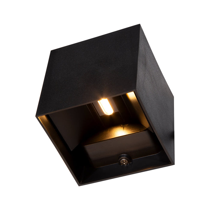 Lámpara de pared LED, acabado negro, 6W, luz amarilla 3000K