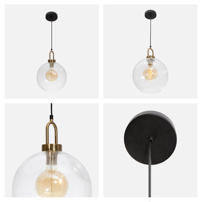 Lámpara Colgante Moderna Negro y Bronce Socket E27 60w 1 Luz