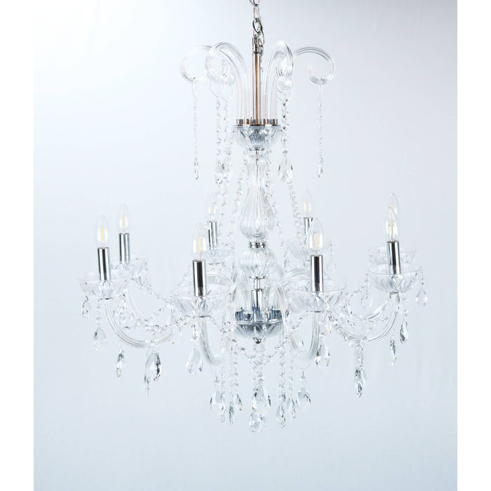 LAMP. COLGANTE CROMO 8L E14 60W