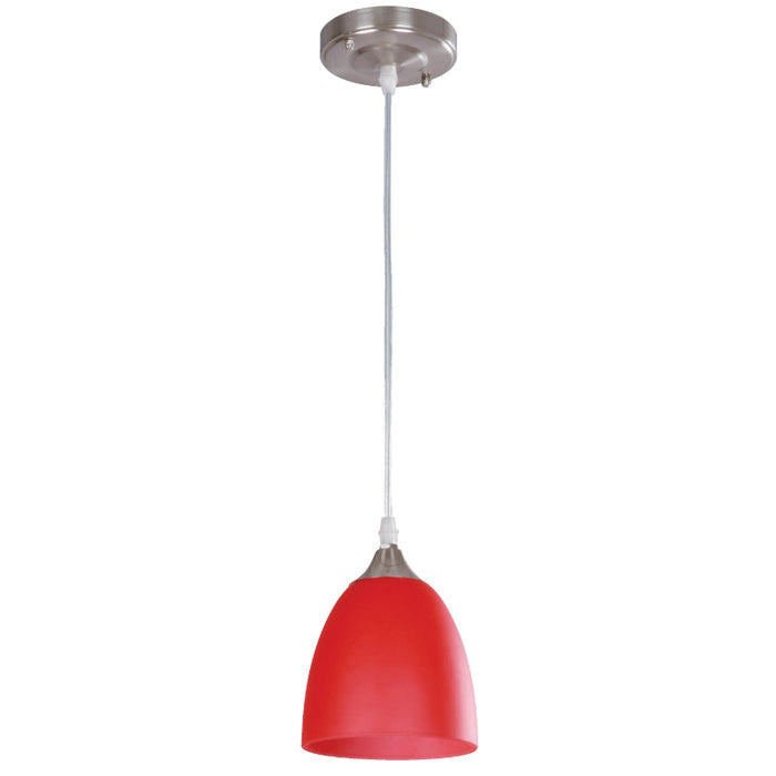 LAMP. COLGANTE ROJO 1L E27 60W