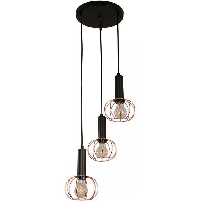 Lámpara Colgante Negro 3L E27 40W