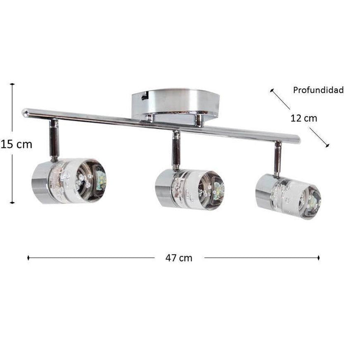 Lámpara Led Techo Reflectora Cromo 3L 5W 100-277V 3000K