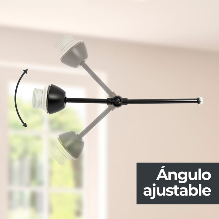 Lámpara de Techo Negro Mate Dark Decor E27 40W 8 Luces