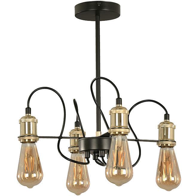 Lámpara Colgante Negro 4L E27 40W