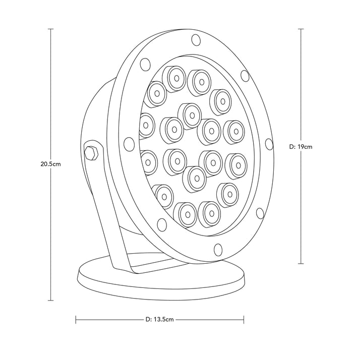 Reflector LED dirigible para Exterior de 18 W