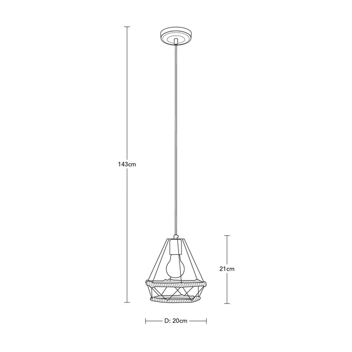 Lámpara Colgante Moderno Negro 40w E27 1 Luz acabado geométrico