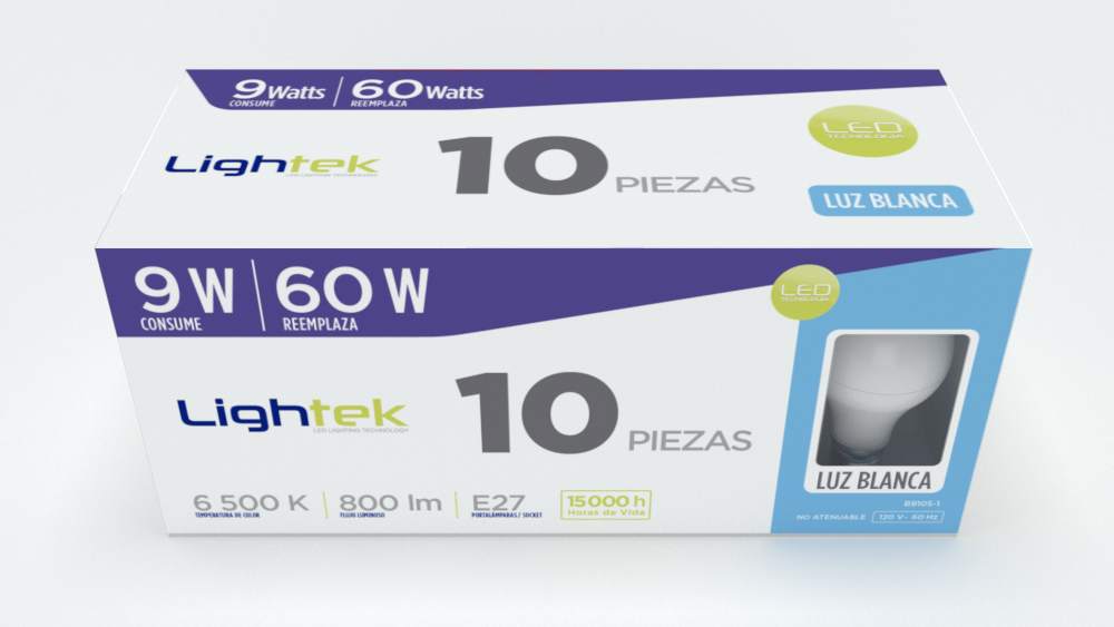 10 pack Foco E27 9w