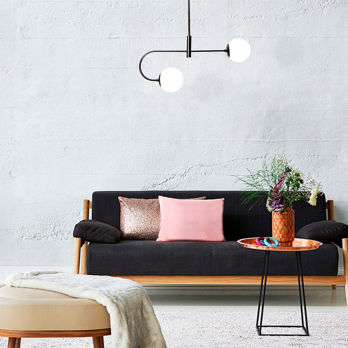 Lámpara Colgante Contemporary Clean Negro E27 40w 2 Luces