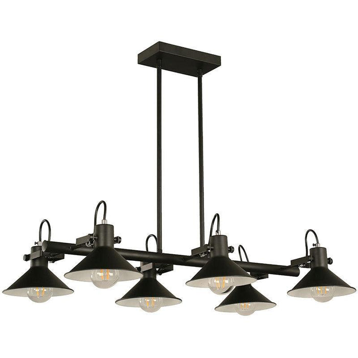 Lámpara Colgante Negro 6L E27 60W