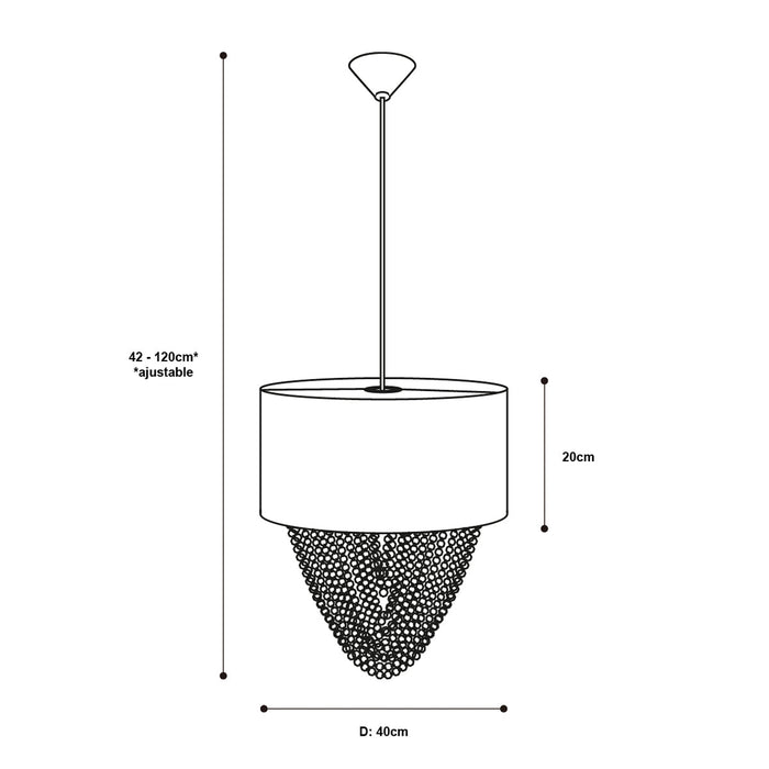 Lámpara Colgante Blanco , Esferas de Acrílico ,1 Luz