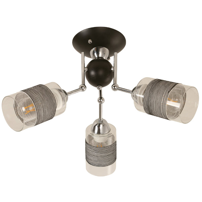 LAMP. TECHO CROMO 3L E27 40W