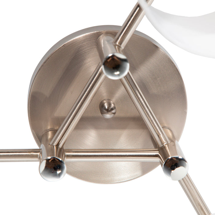Lámpara De Techo Níquel Satinado 60w E27 3 Luces