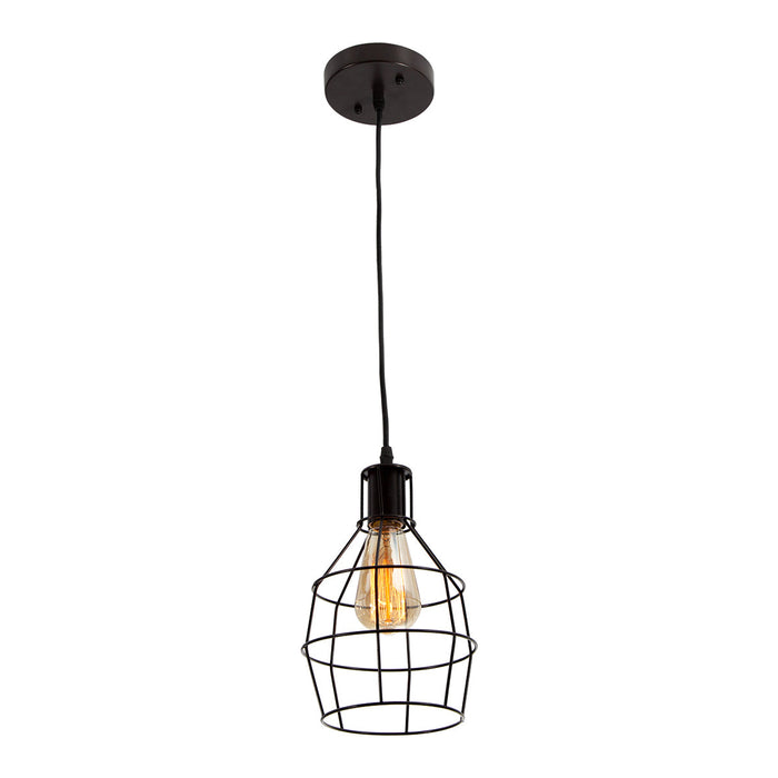 Kit 3 Lámpara Colgante Vintage Negra 60w E27 1 Luz