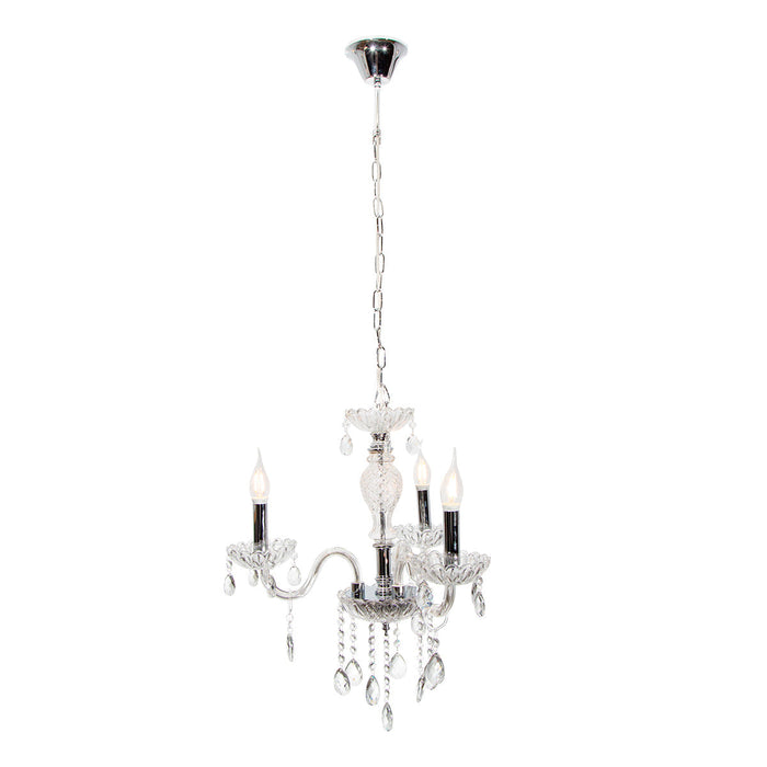 Lámpara Colgante Lumicentro Plata y Cristal 3 Luces