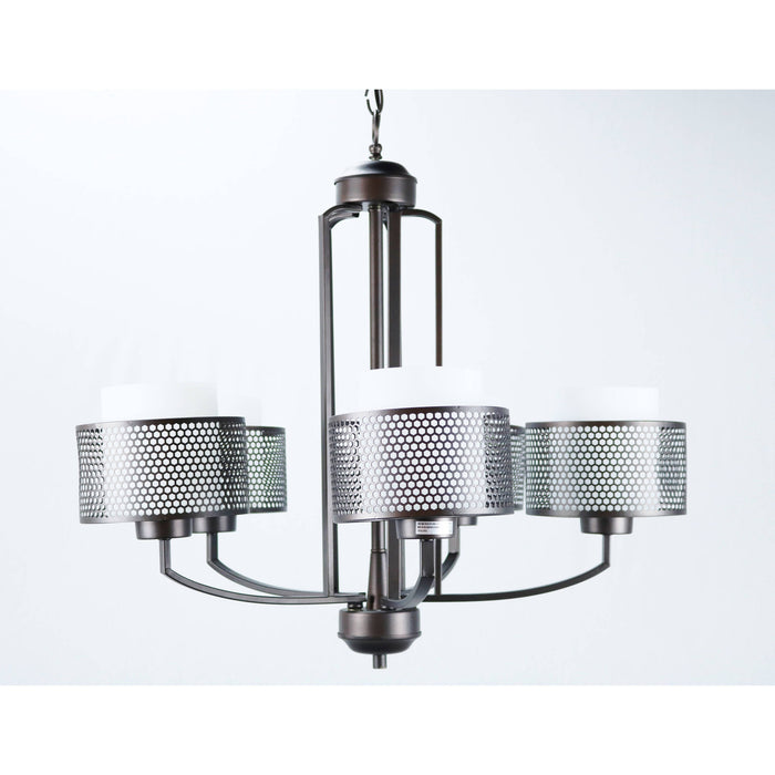 LAMP. COLGANTE BRONCE CEPILLADO 5L E27 60W