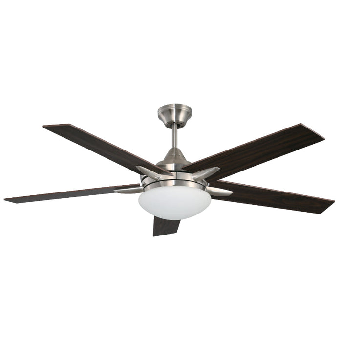 Ventilador De Techo 52" Níquel Satinado 2L E27 40W Con Control De Pared