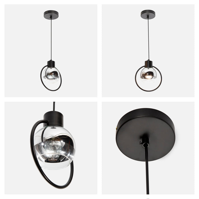 Lámpara Colgante Modern Luxe Negro E27 40w 1 Luz