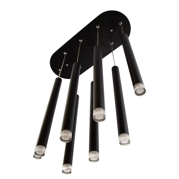 Lámpara Colgante LED Lumicentro Negro Mate 8 Luces