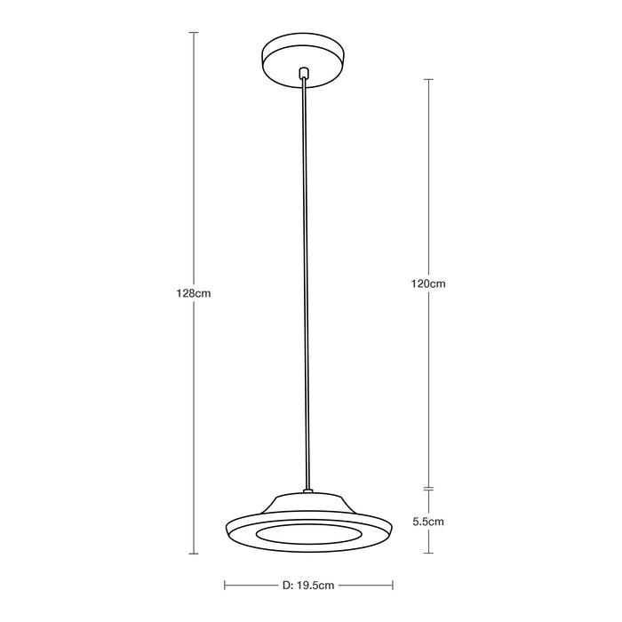 Lámpara Colgante Blanco Luz Led Integrado 16w