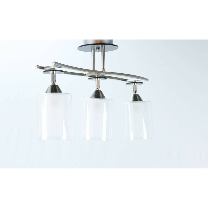 LAMP. TECHO NÍQUEL SATINADO 3L E27 60W