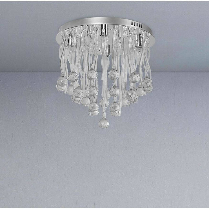 LAMP. TECHO CROMO 4L E14 40W (CONTROL REMOTO Y LUCES LED INCLUIDAS)