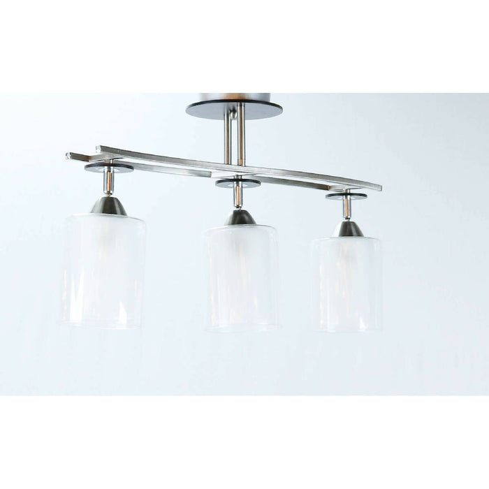 LAMP. TECHO NÍQUEL SATINADO 3L E27 60W