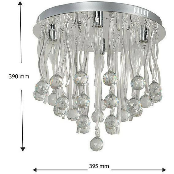 LAMP. TECHO CROMO 4L E14 40W (CONTROL REMOTO Y LUCES LED INCLUIDAS)